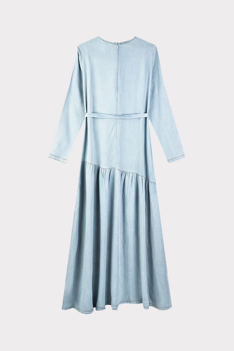 שמלת טנסל גינס עם חתך נמו LIGHT BLUE - Image 7