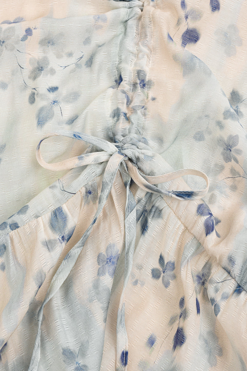 שמלת פרינט עם כיווץ במותן LIGHT BLUE - Image 7