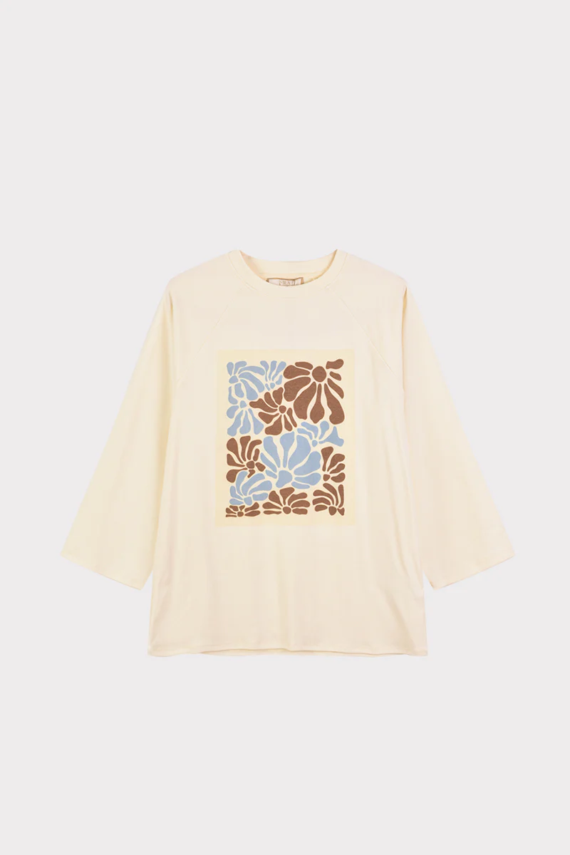 חולצת אוברסייז עם פרינט PRINT BROWN - Image 2