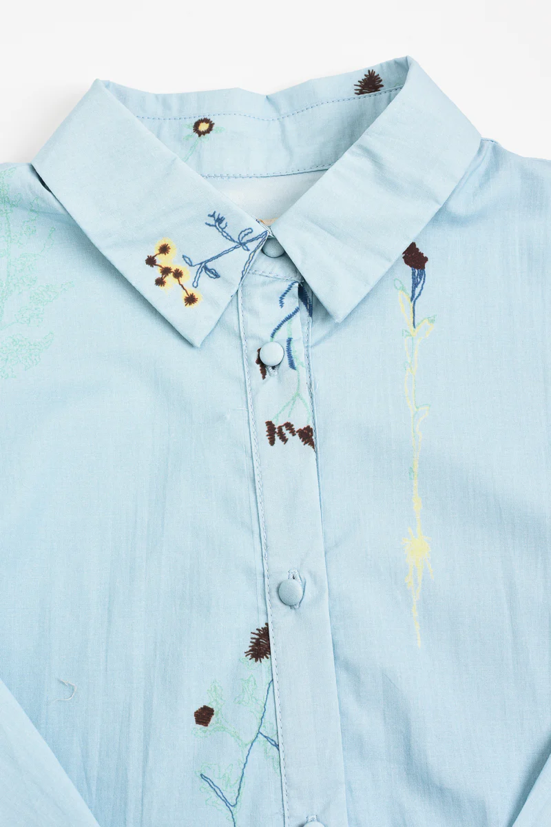שמלת פרינט קשירה במותן LIGHT BLUE - Image 7
