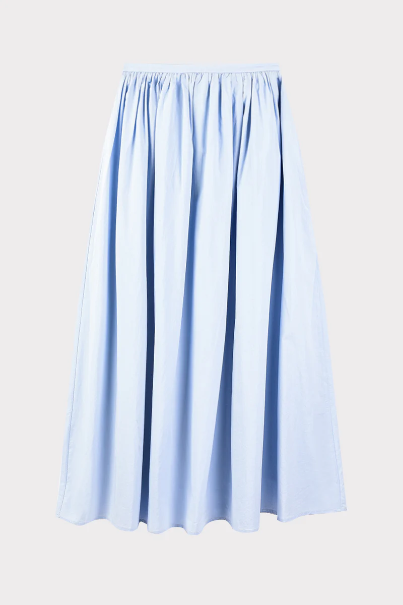 חצאית עם קפלונים במותן SKY BLUE