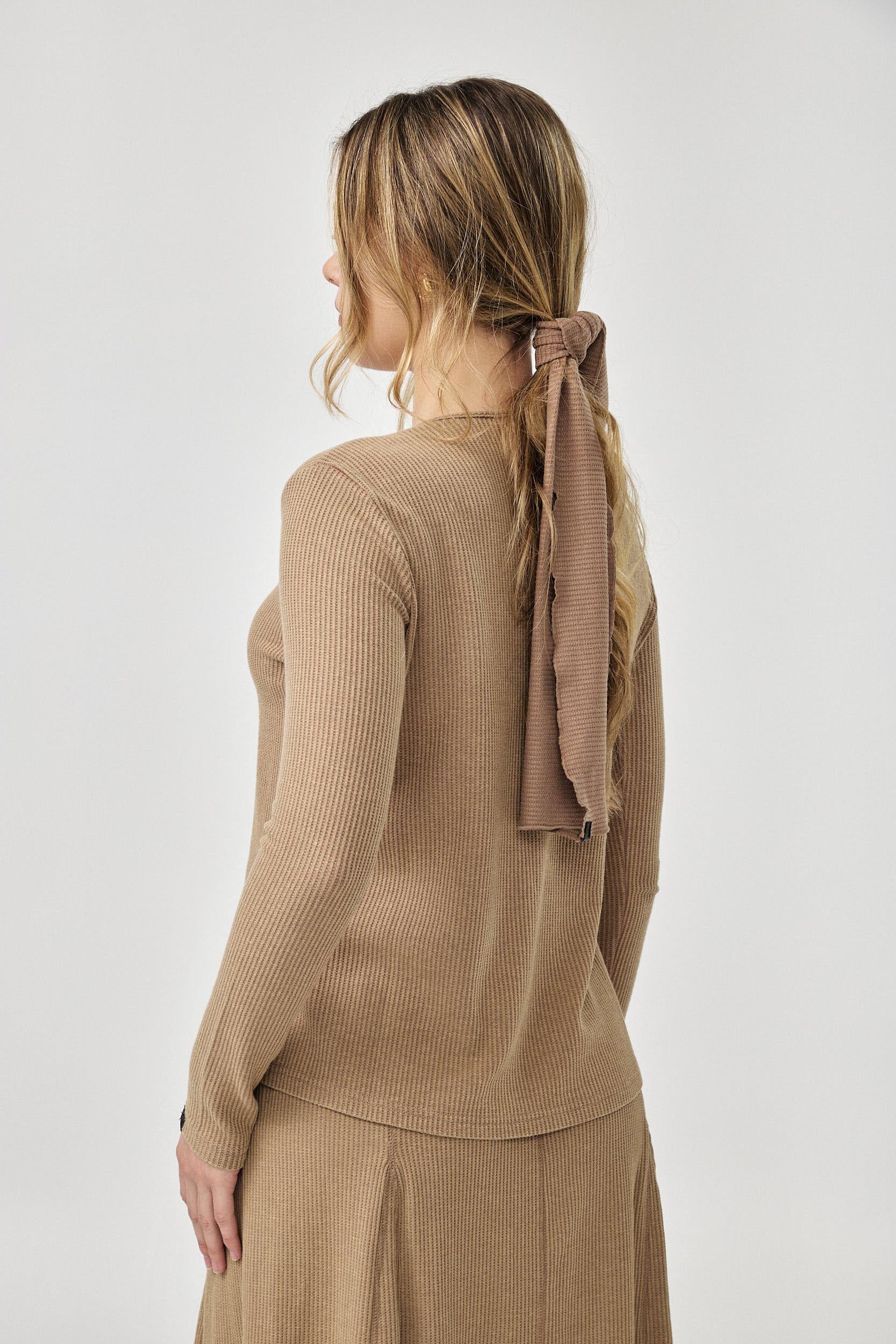 חולצת רוכסן וופל וואש - Image 15