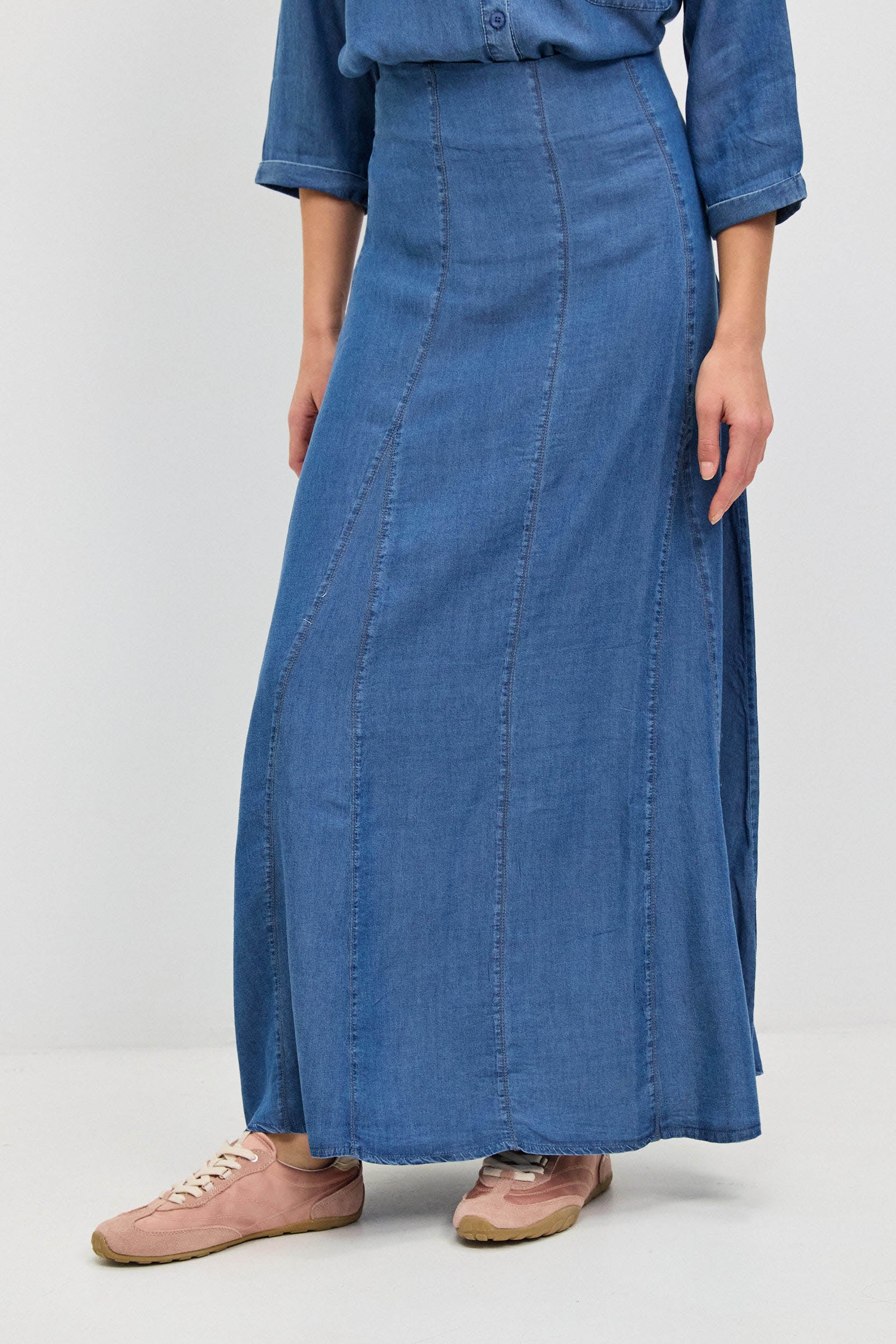 חצאית חלקים טנסל גינס DARK DENIM - Image 6