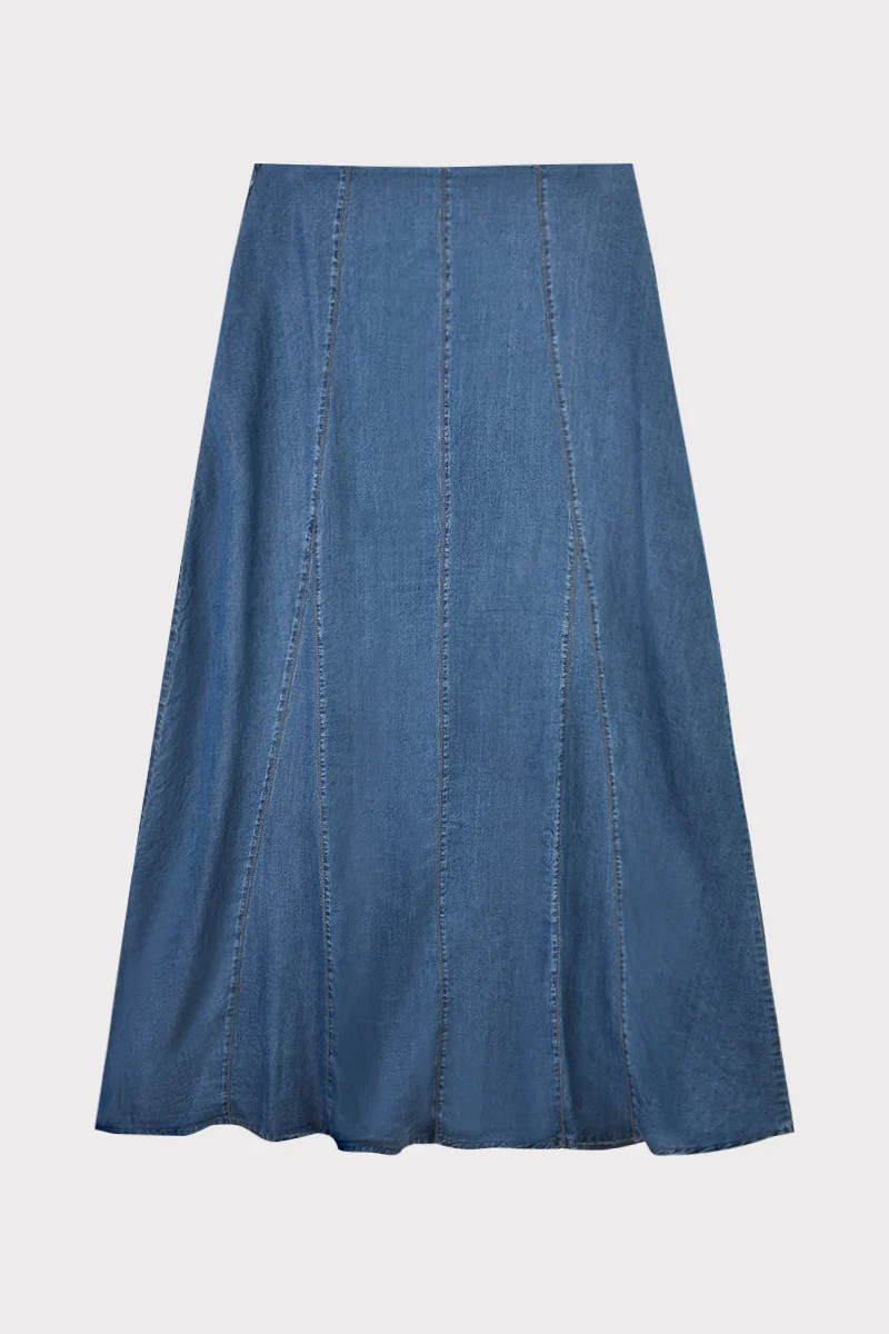 חצאית חלקים טנסל גינס DARK DENIM - Image 7