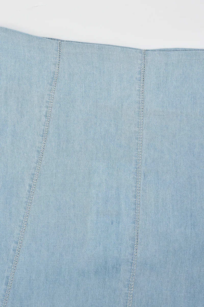 חצאית חלקים טנסל גינס LIGHT DENIM - Image 7