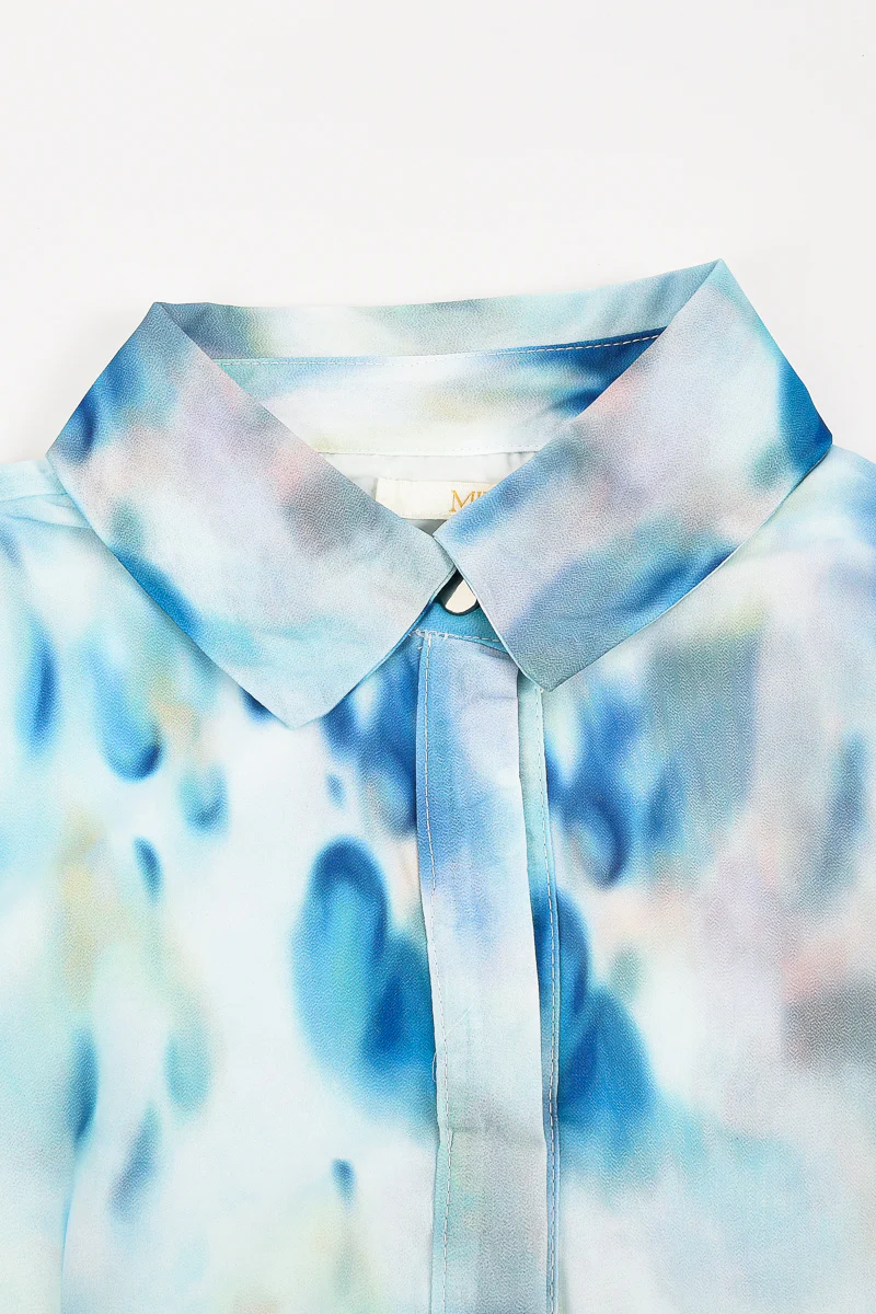 שמלת שיפון כפתורים TIE DYE SPOTS - Image 3