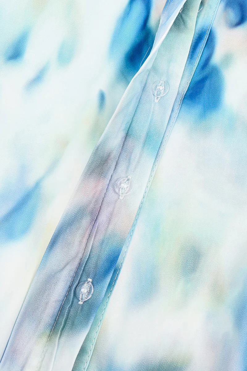 שמלת שיפון כפתורים TIE DYE SPOTS - Image 4