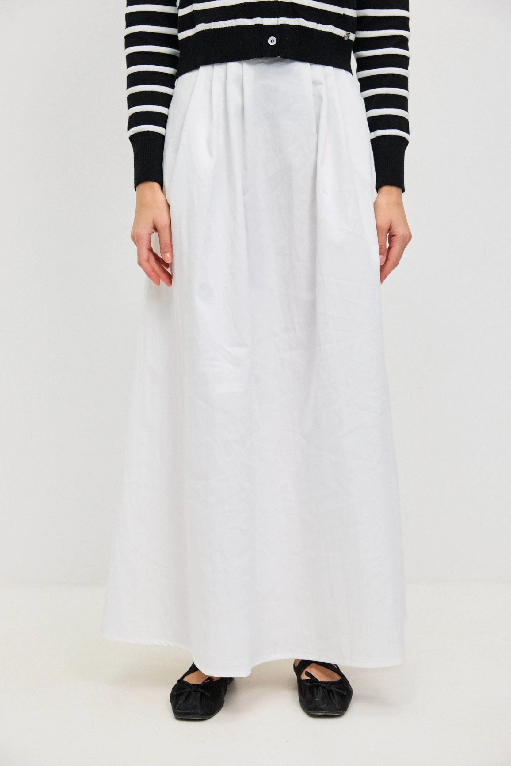 חצאית קפלים מתרחבת WHITE - Image 4