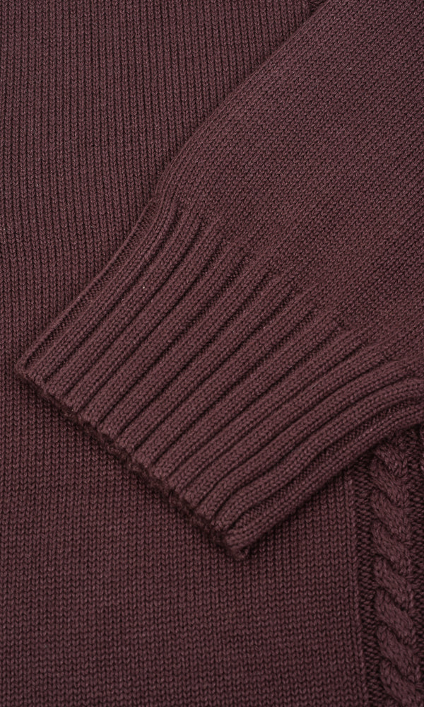 סריג אוברסייז צמה PLUM - Image 8