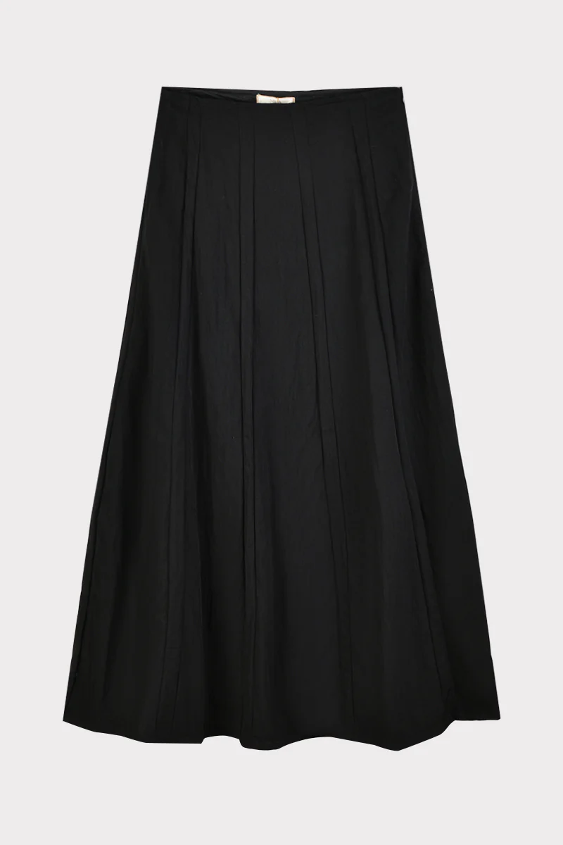 חצאית מקסי חלקים BLACK