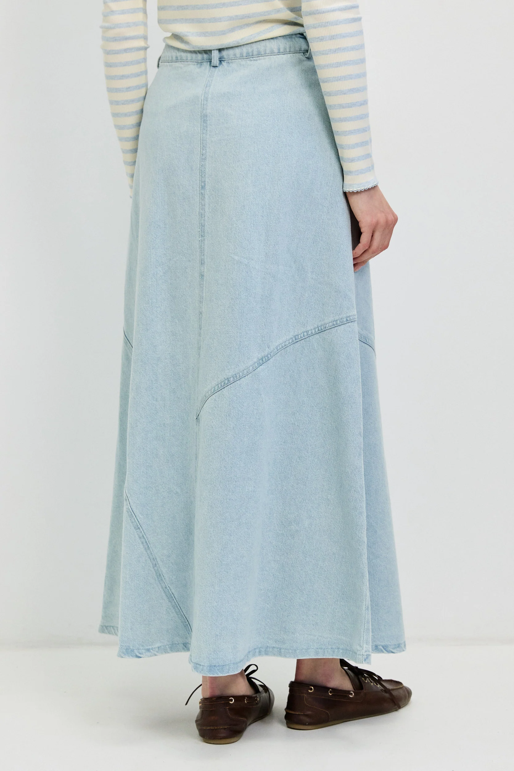 חצאית גינס חלקים LIGHT BLUE - Image 3