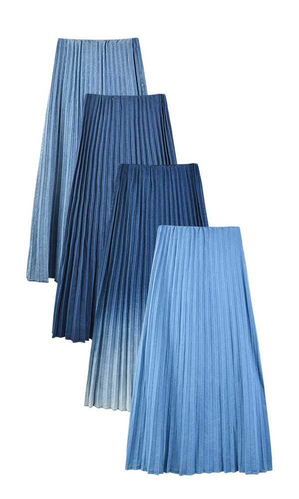 חצאית פליסה גינס OMBRE DENIM - Image 2