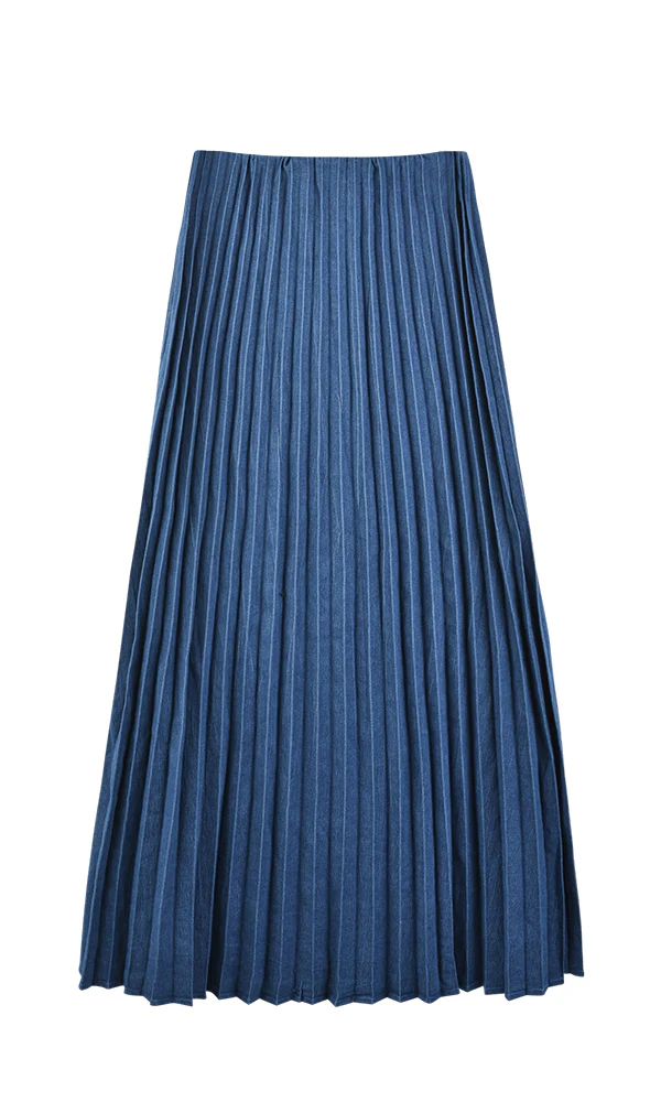 חצאית פליסה גינס DENIM - NAVY - Image 2