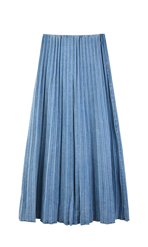 חצאית פליסה גינס BLUE DENIM - Image 2