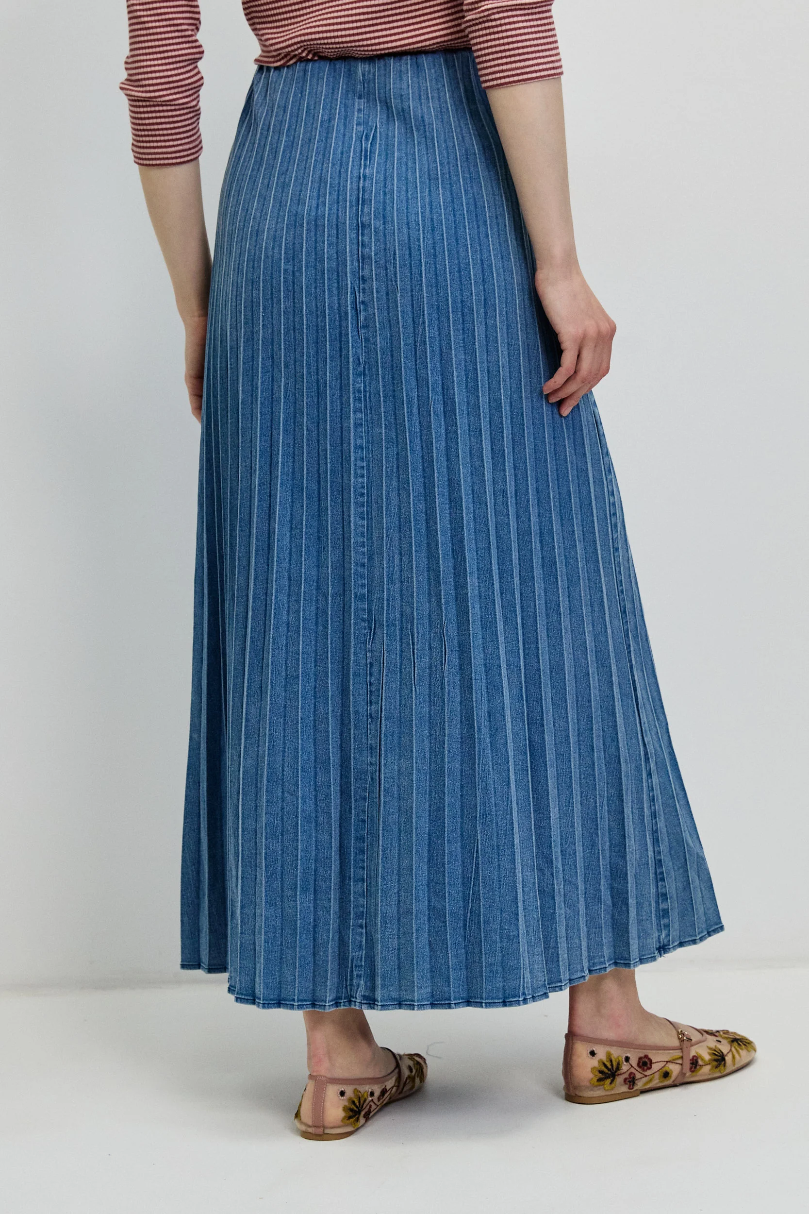 חצאית פליסה גינס BLUE DENIM - Image 5