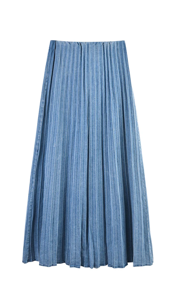 חצאית פליסה גינס BLUE DENIM - Image 6