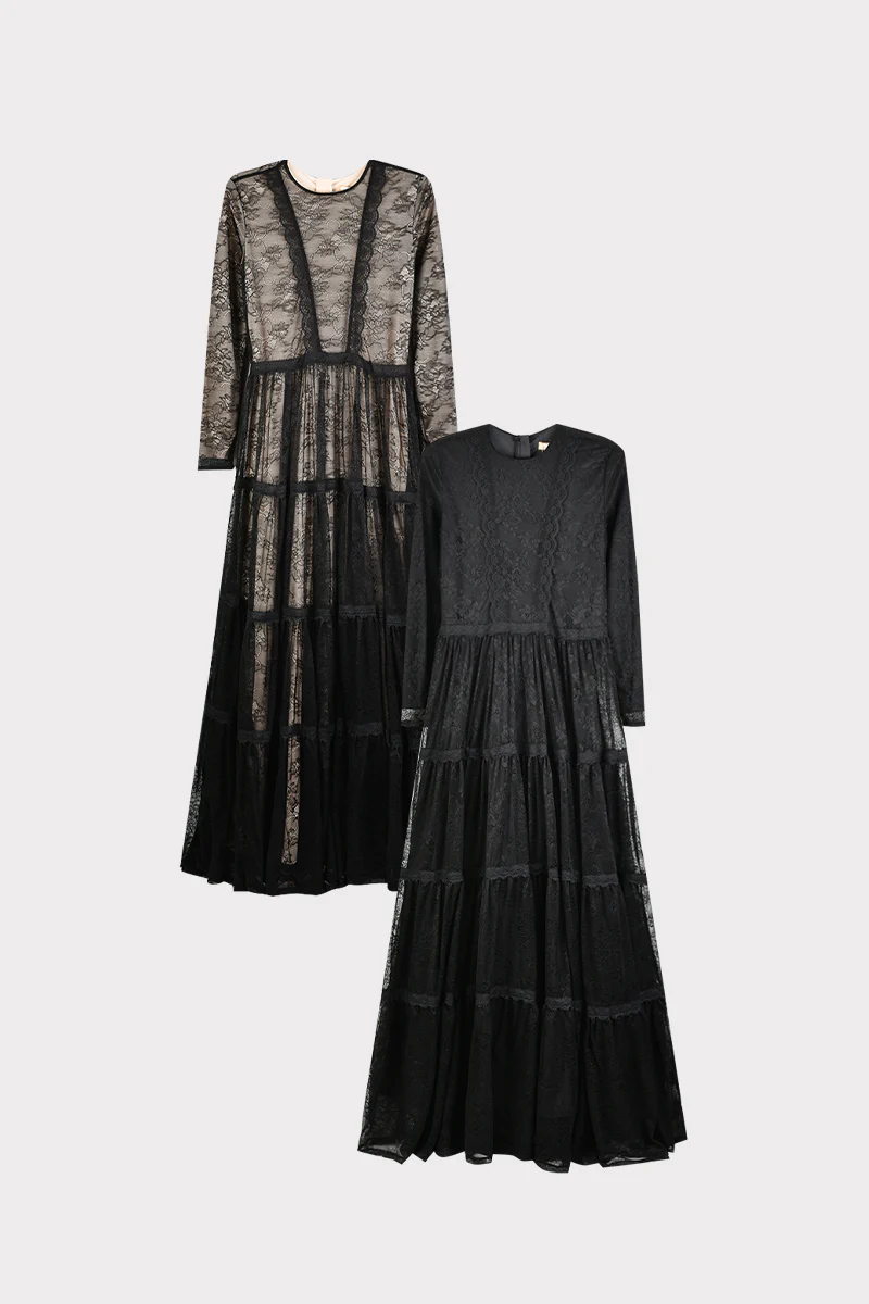 שמלת תחרה קומות BLACK&BLACK - Image 2