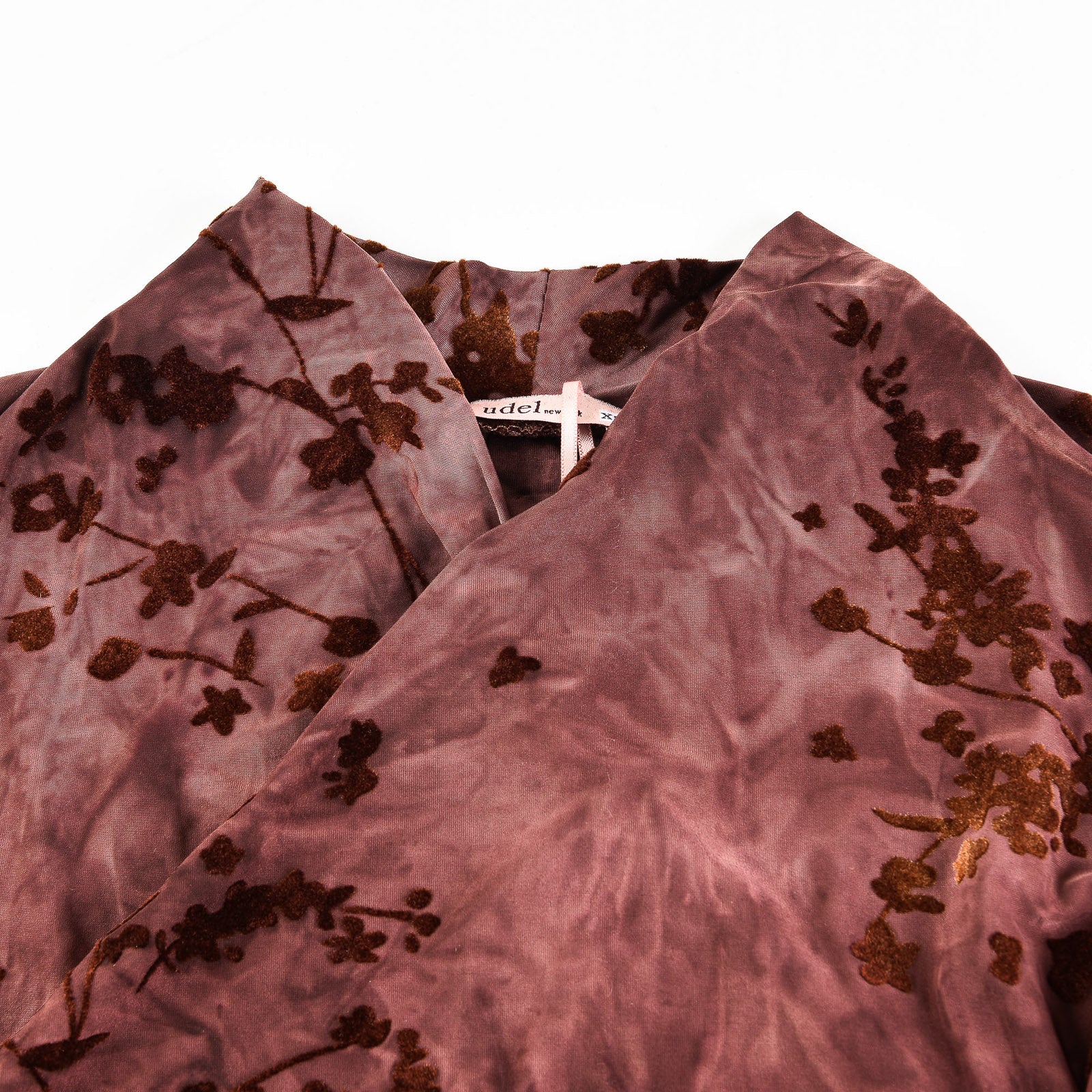 טופ הדפס קטיפה BURGUNDY - Image 3
