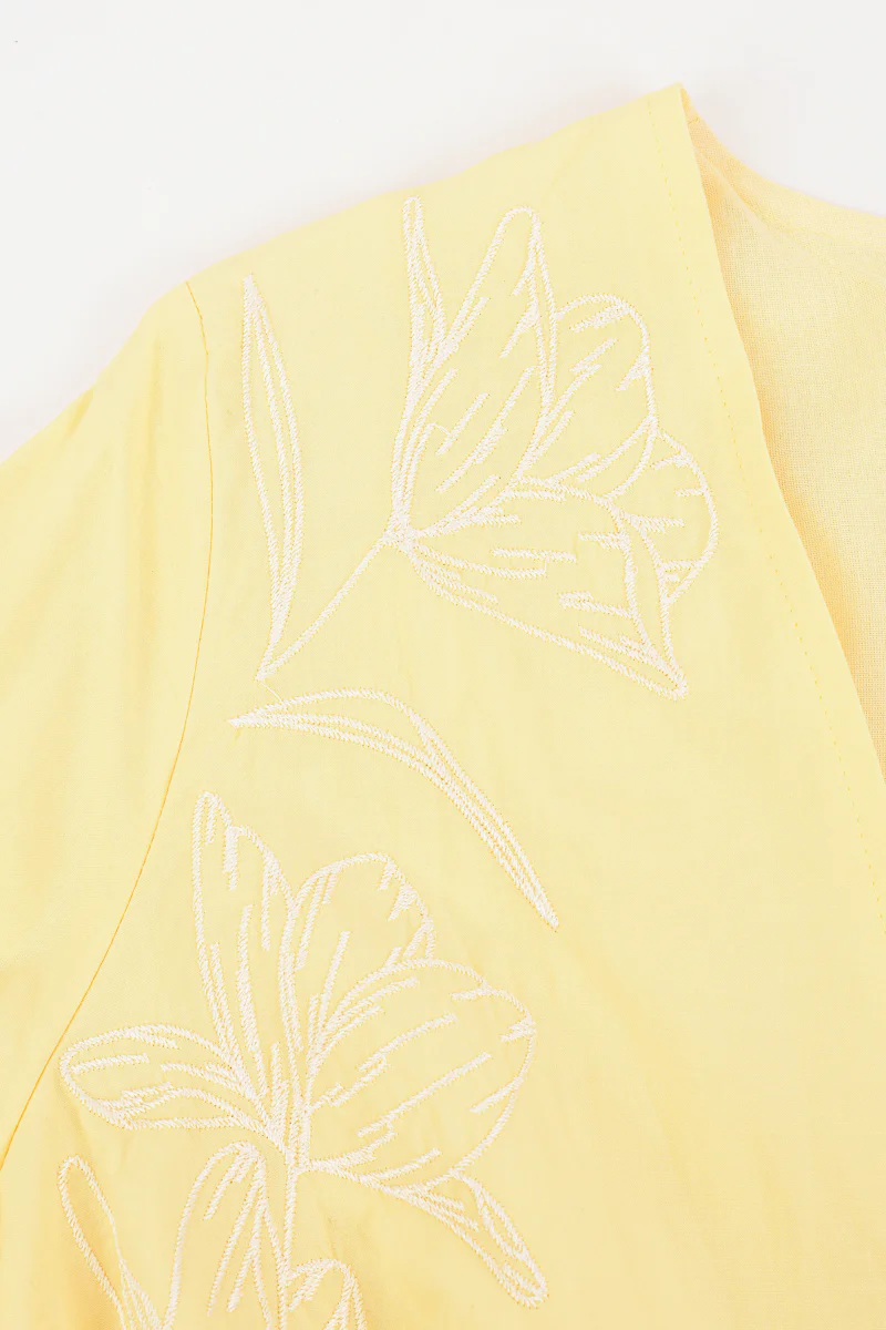 טופ קשירה רקום YELLOW - Image 6