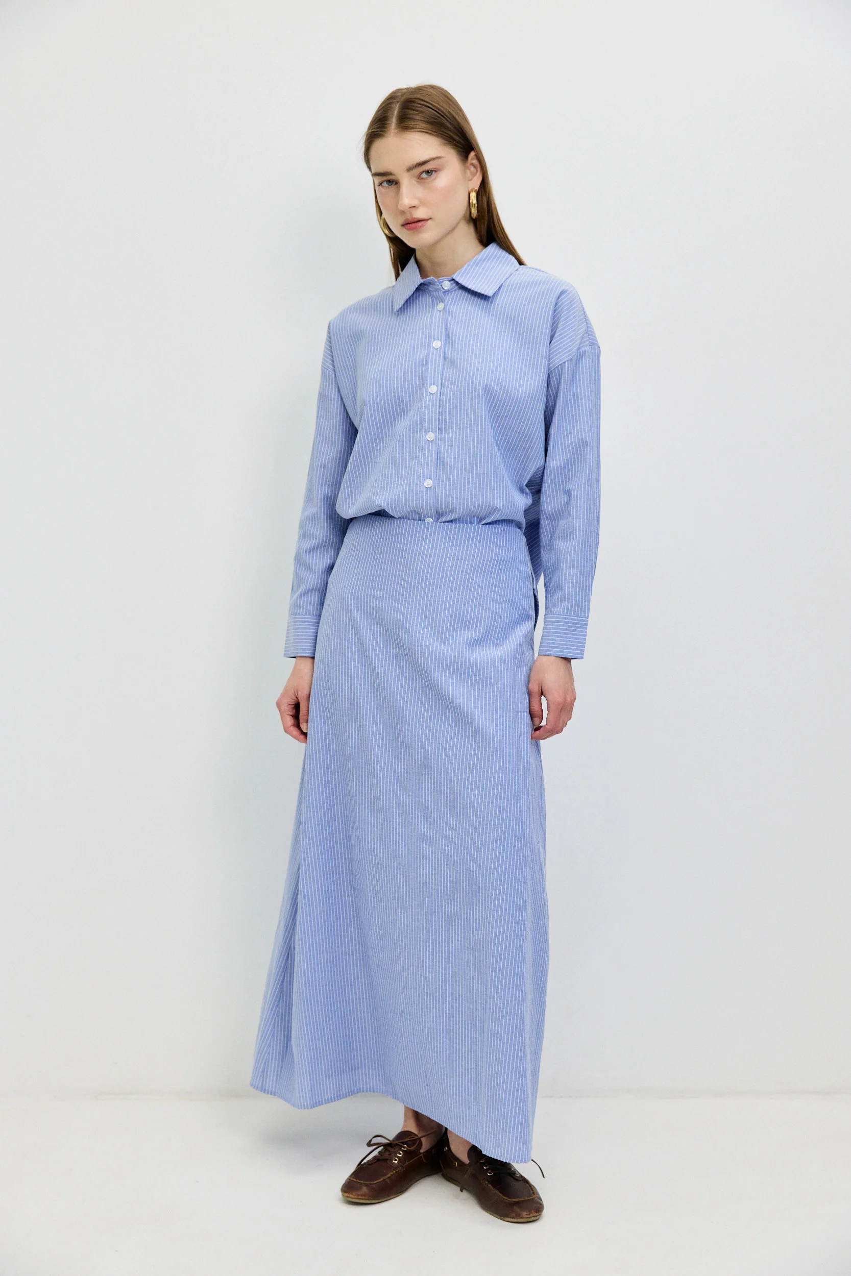 חצאית גזרת A פסים BLUE