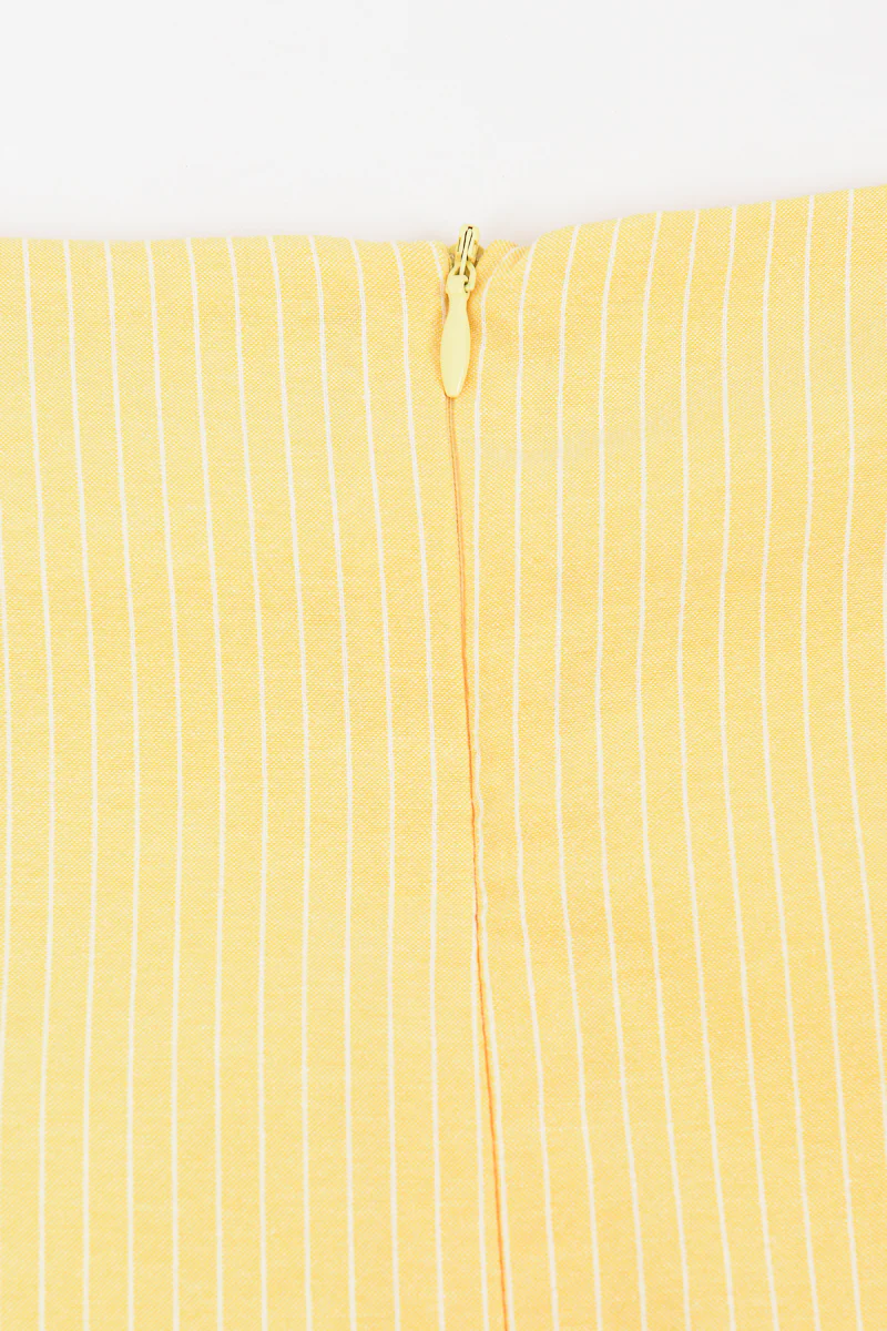 חצאית גזרת A פסים YELLOW - Image 4